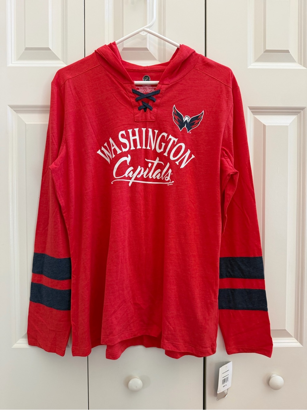 NHL Washington Capitals Women’s Red Lace-Up Hooded Long Sleeve - Size XL NWT